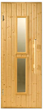 Дверь DW-2: Классическая дверь с двумя окнами. Ель.
